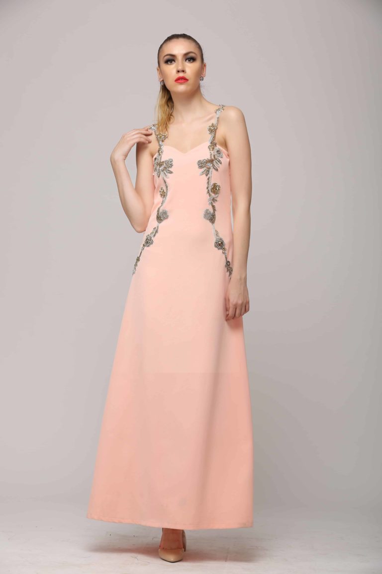 SAI 112 Glamorous Peach Gown