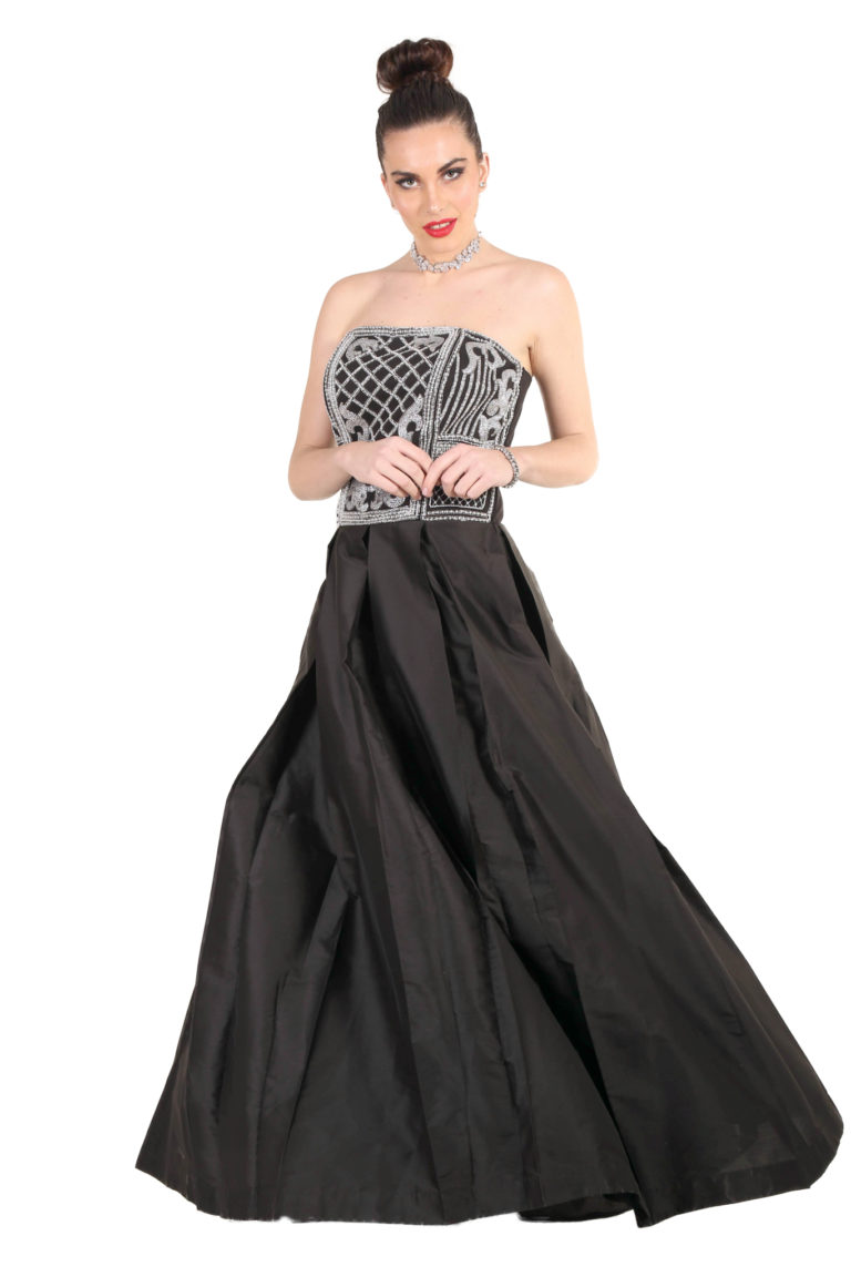 Bustier Pleated Gown