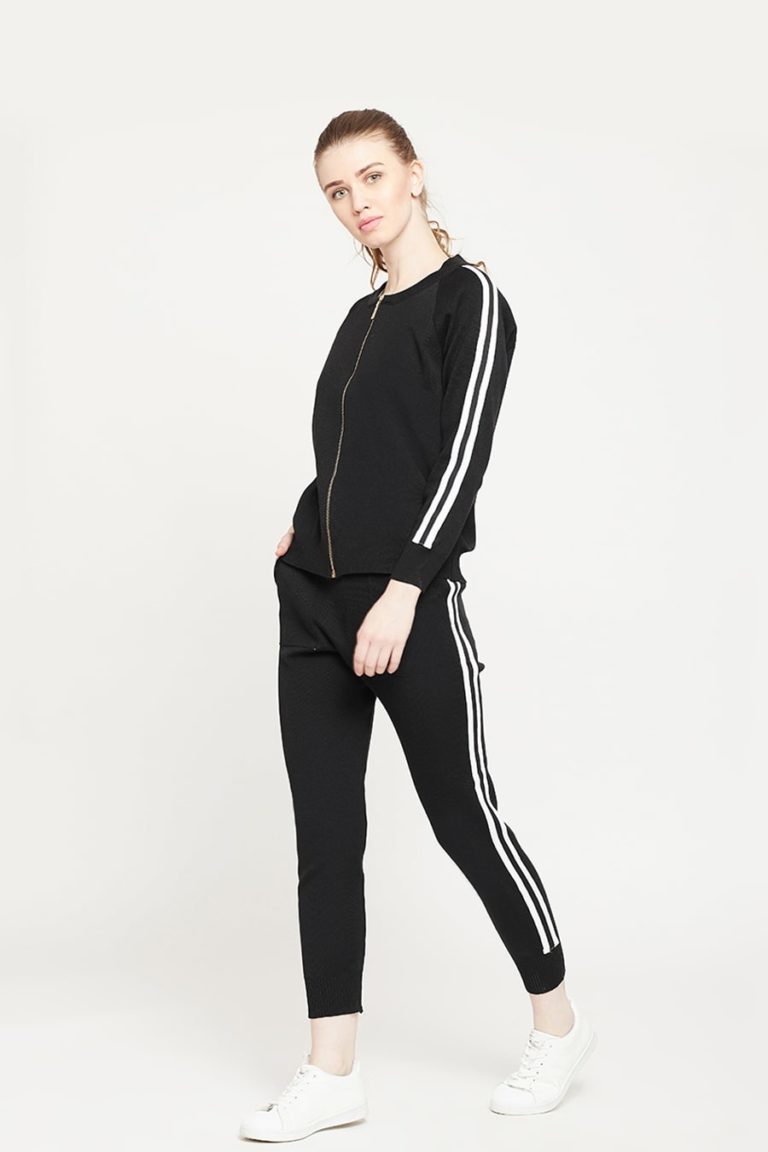 Black Stripped Tracksuit
