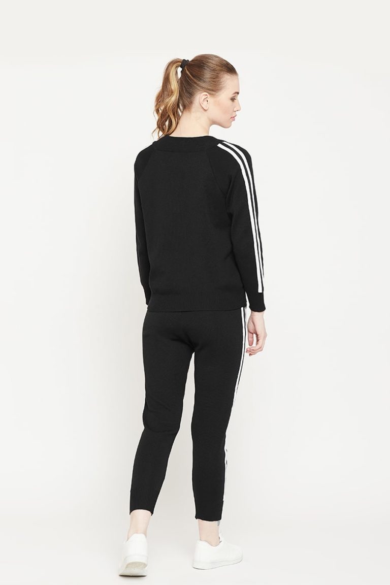 Black Stripped Tracksuit