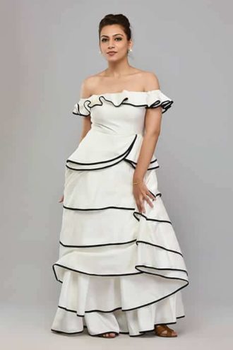 SAI 44 White Gown Layers Style