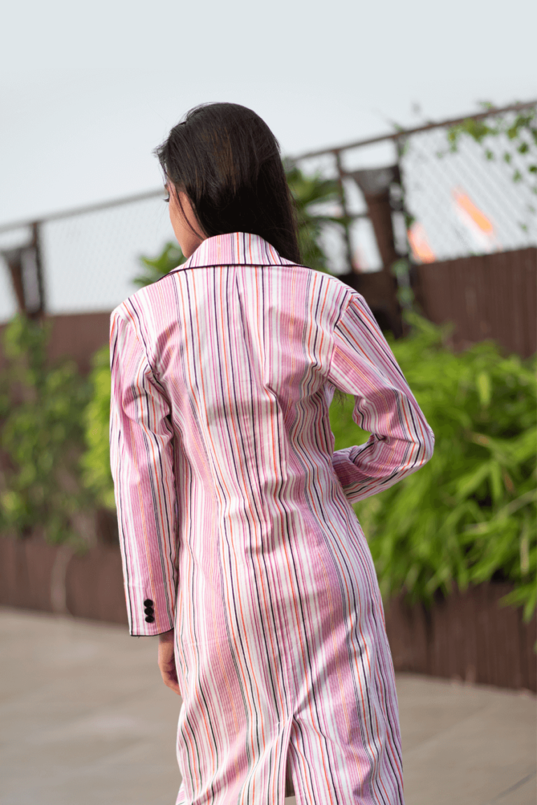 Stripes In Pink Blazer