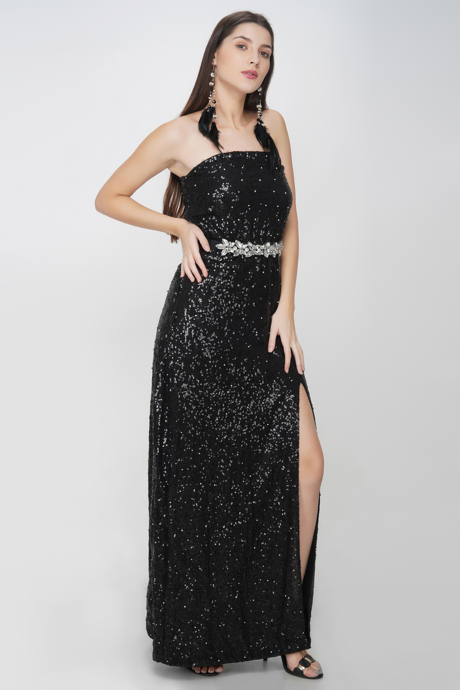Black Velvet Prom Dress, Black Sequin Gown, Sparkly Prom Dress, Evening  Dress With Slit, Mermaid Reception Dress, Black Wedding Prom Dress - Etsy