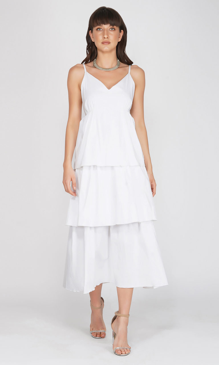 White Layered Dress With Jacket (Set of 2) – Kovet Invogue