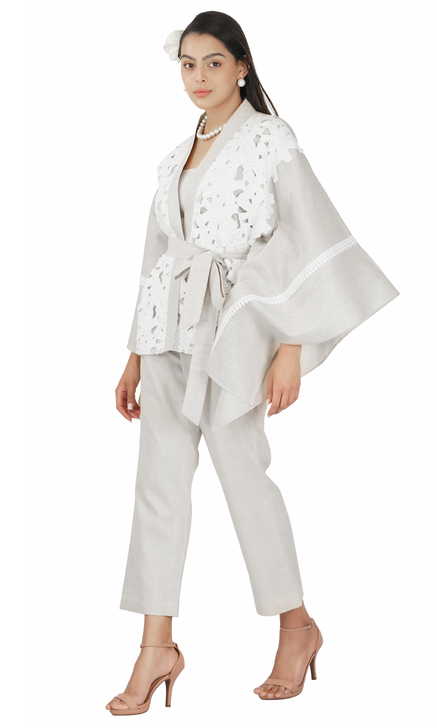 White Khadi Textured Cotton Co-Ord Set – Kamakhyaa